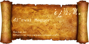 Árvai Megyer névjegykártya